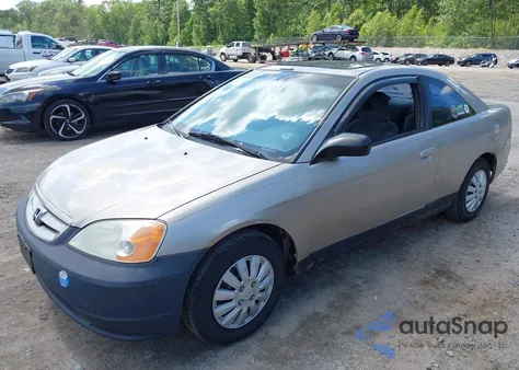 2002 Honda Civic Lx z USA, uszkodzony, nr VIN 1HGEM21682L107793